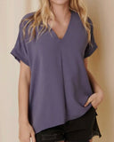 Cuffed Dolman Sleeve Short Sleeve Top